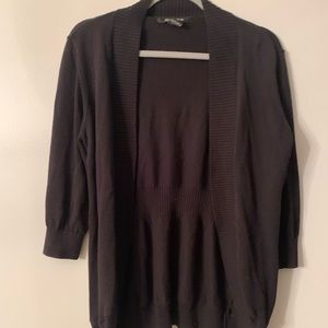 Black tapered waist cardigan